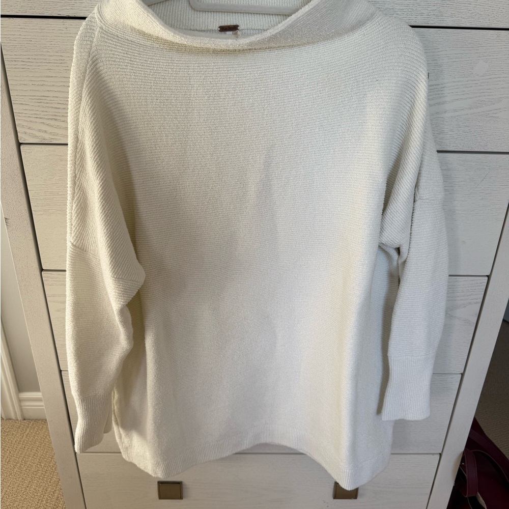 Free People Cream Cowl Neck Sweater Ottoman